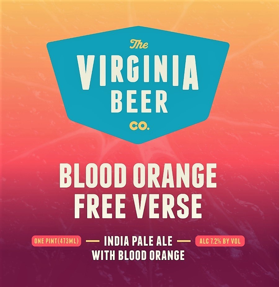 Virginia Beer Co. Blood Orange Free Verse beer Label Full Size