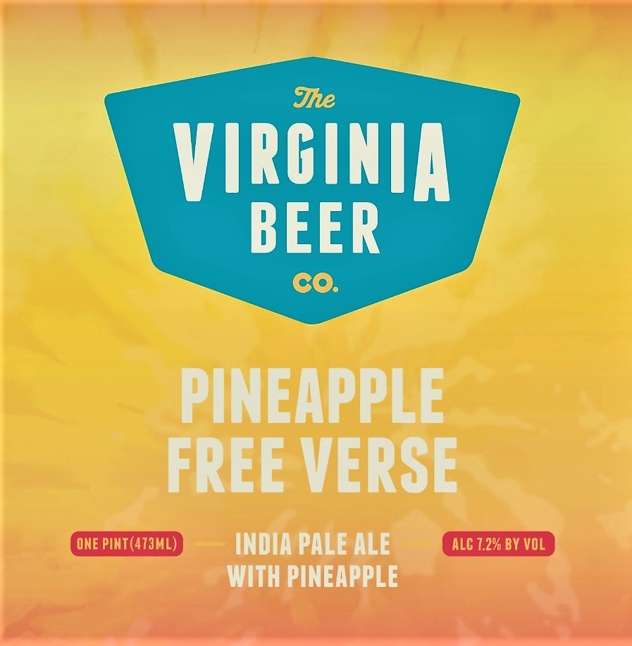 Virginia Beer Co. Pineapple Free Verse beer Label Full Size