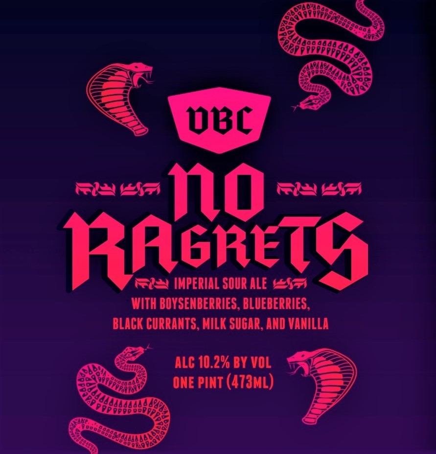 Virginia Beer Co. No Ragrets Super Smoothie Sour beer Label Full Size