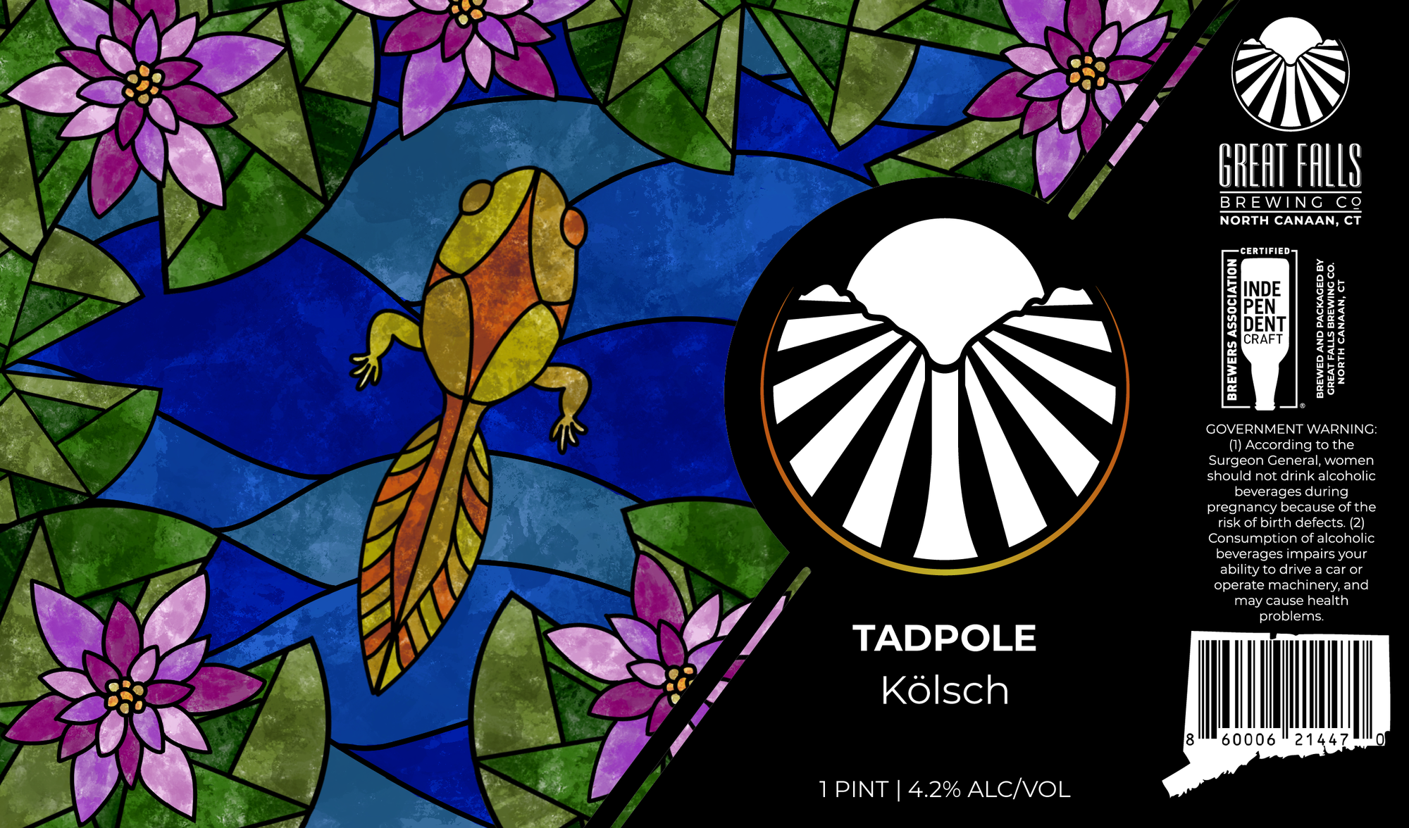 Great Falls Tadpole beer Label Full Size