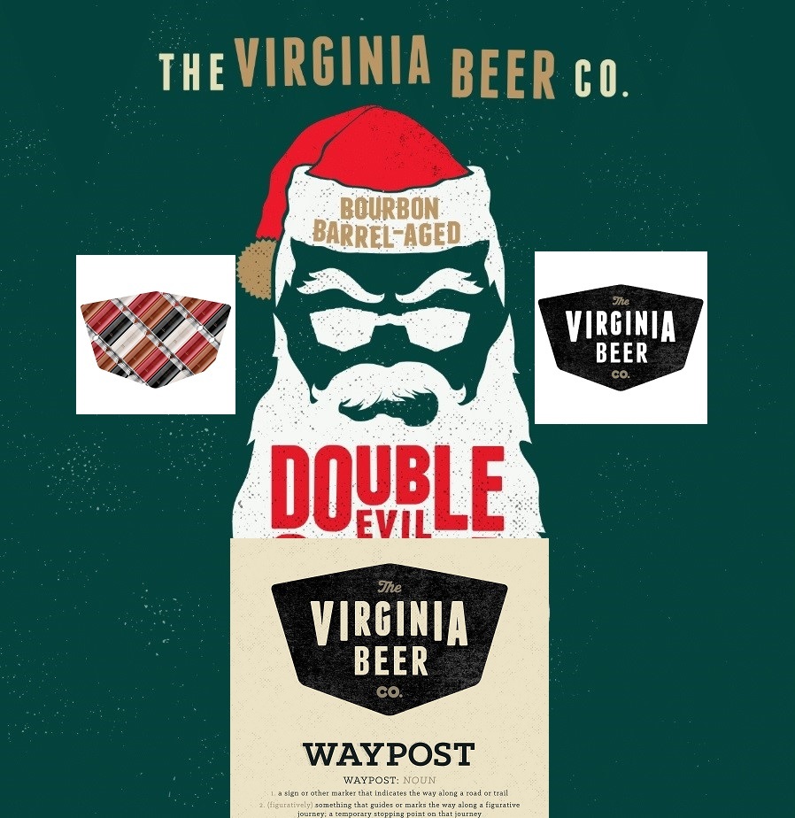 Virginia Beer Co. Double Evil Waypost beer Label Full Size