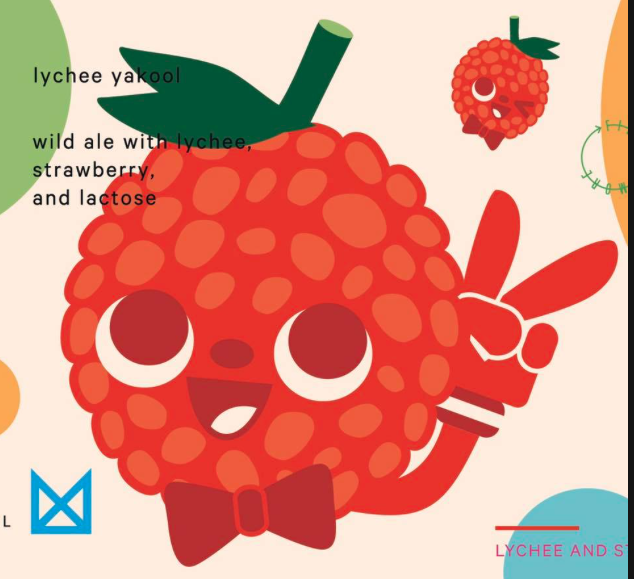 Marz Yakool Lychee Strawberry Wild Ale beer Label Full Size