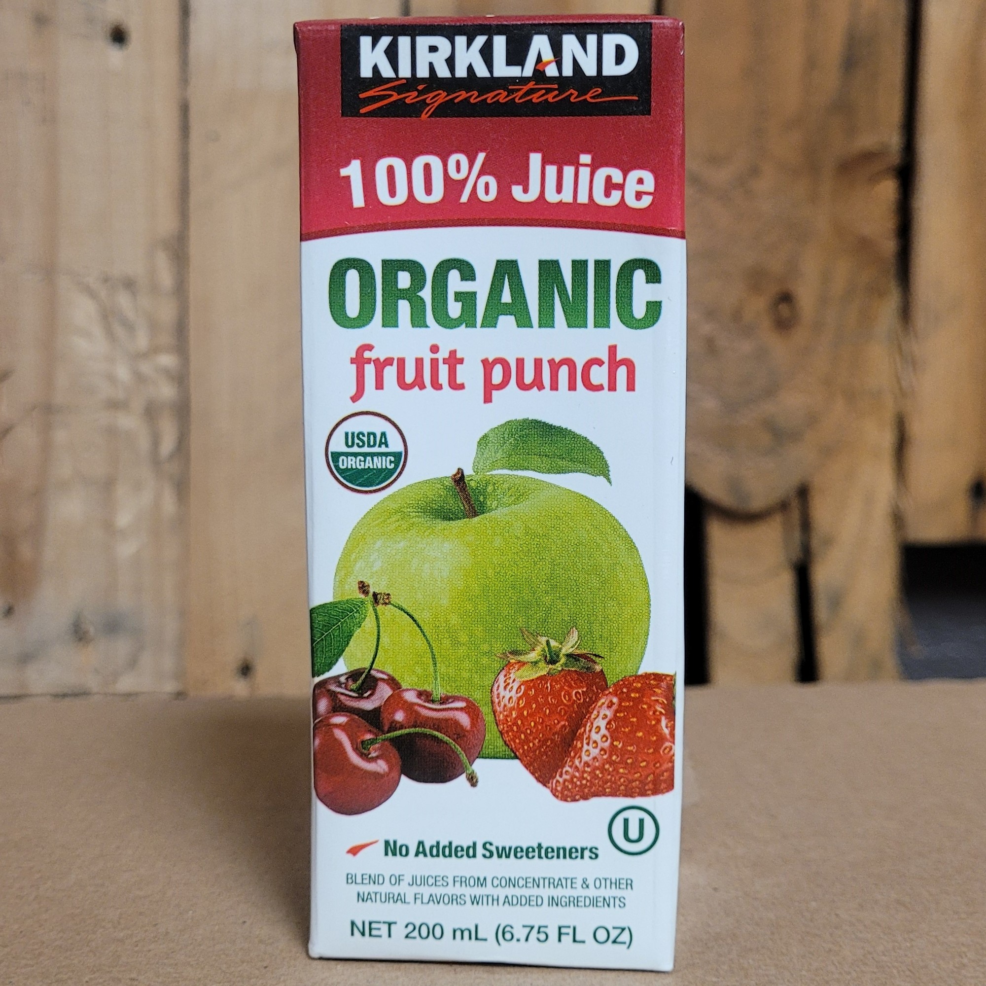 Kirkland Signature 100% Juice Organic Fruit Punch beer Label Full Size