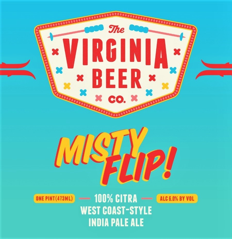 Virginia Beer Co. Misty Flip! beer Label Full Size