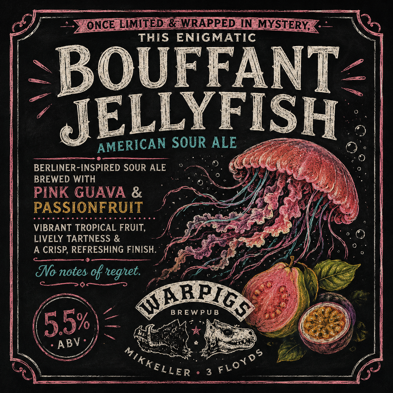 WarPigs Bouffant Jellyfish beer Label Full Size
