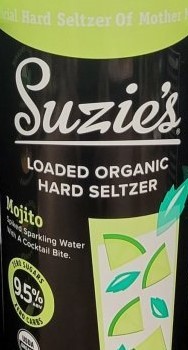 Suzie’s Suzie's Loaded Organic Hard Seltzer Mojito beer Label Full Size