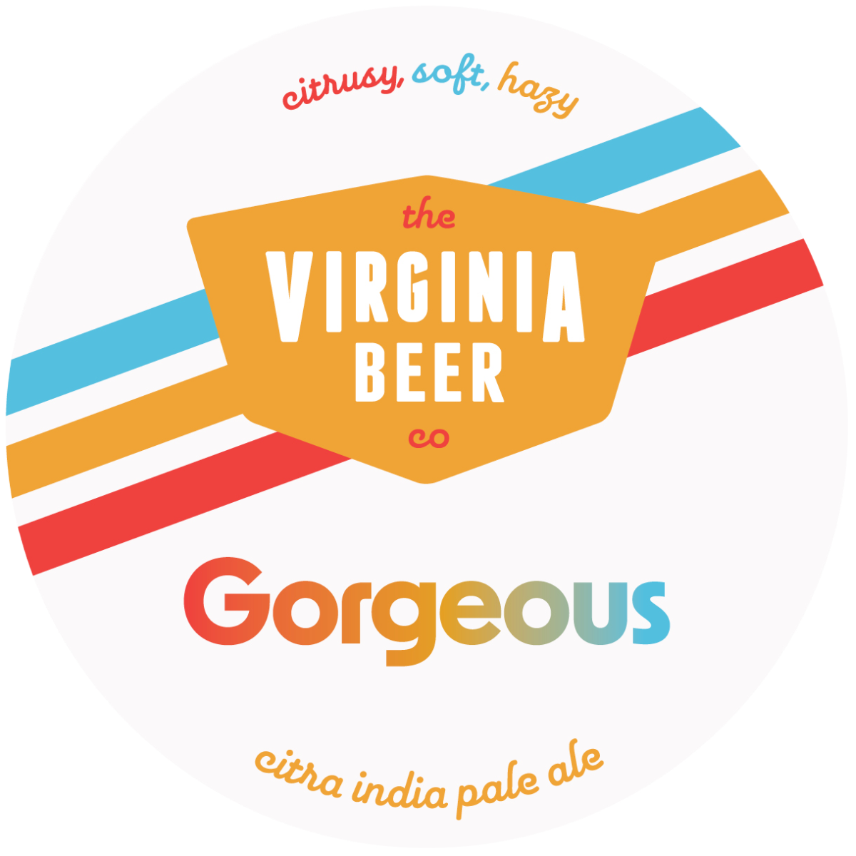 Virginia Beer Co. Gorgeous Citra IPA beer Label Full Size