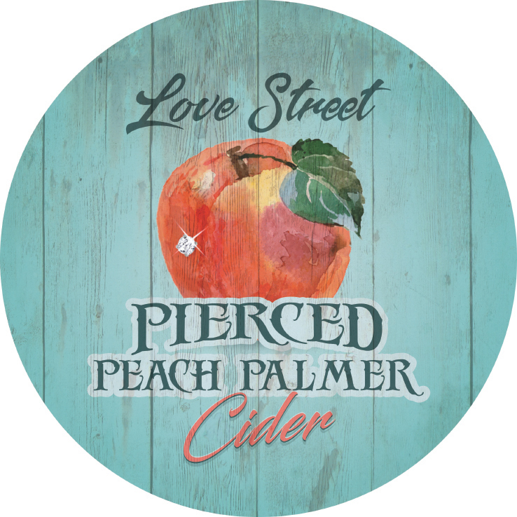 Pierced Cider Love Street Peach Palmer beer Label Full Size