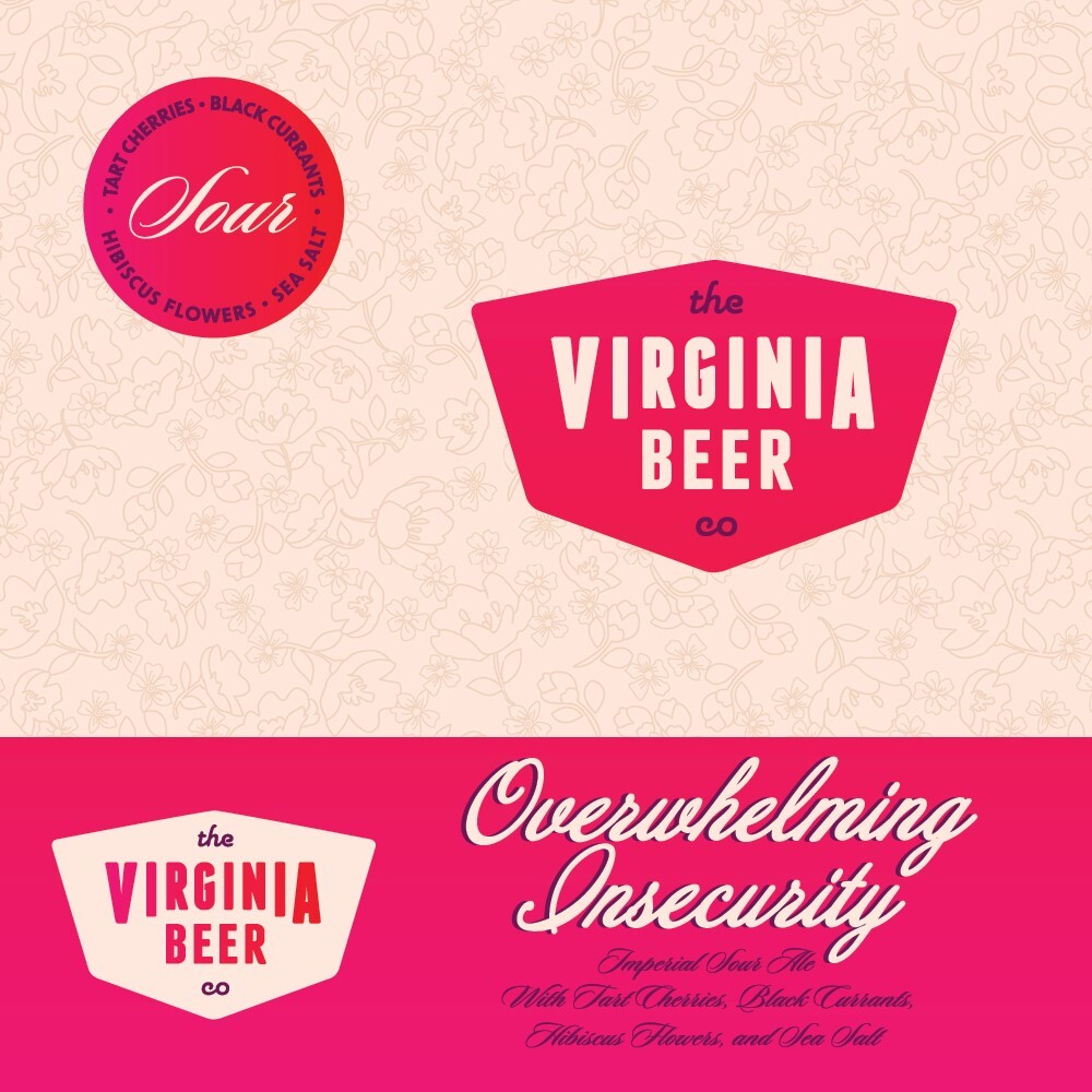 Virginia Beer Co. Overwhelming Insecurity beer Label Full Size