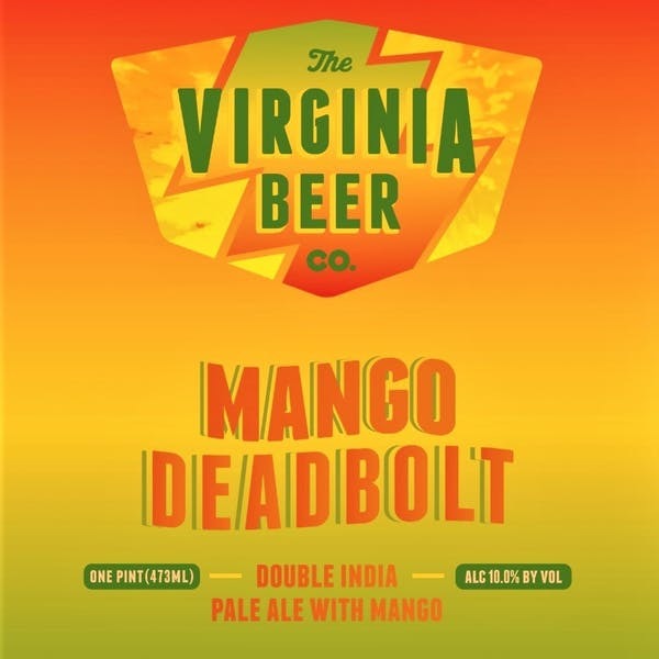 Virginia Beer Co. Mango Deadbolt beer Label Full Size