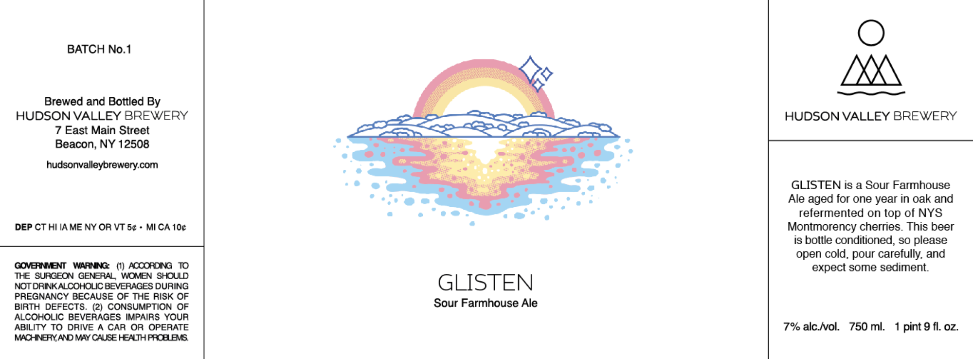 Hudson Valley Glisten beer Label Full Size