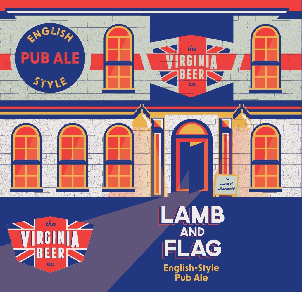Virginia Beer Co. Lamb & Flag English Pub Ale beer Label Full Size