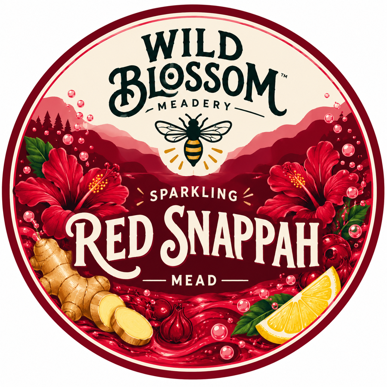 Wild Blossom Sparkling Red Snappah beer Label Full Size
