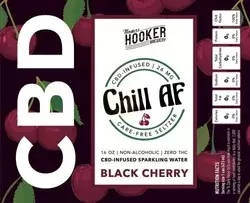 Thomas Hooker Chill AF Cherry CBD Seltzer beer Label Full Size