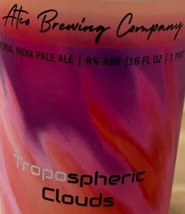 Atco Tropospheric Clouds beer Label Full Size