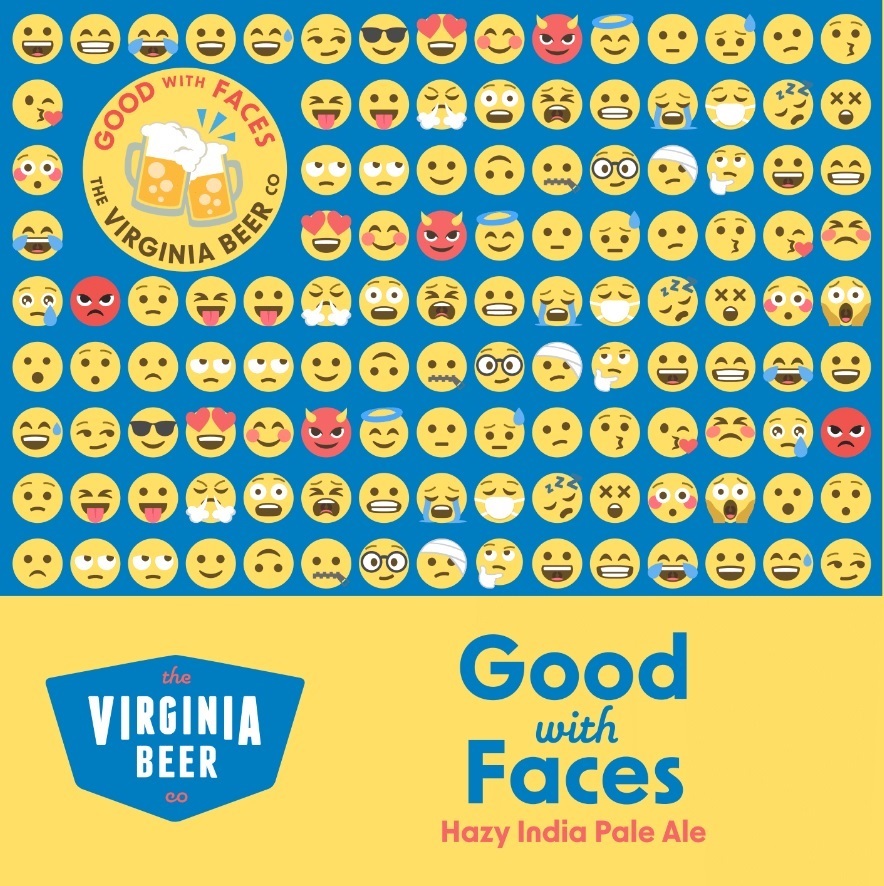 Virginia Beer Co. Good With Faces IPA beer Label Full Size