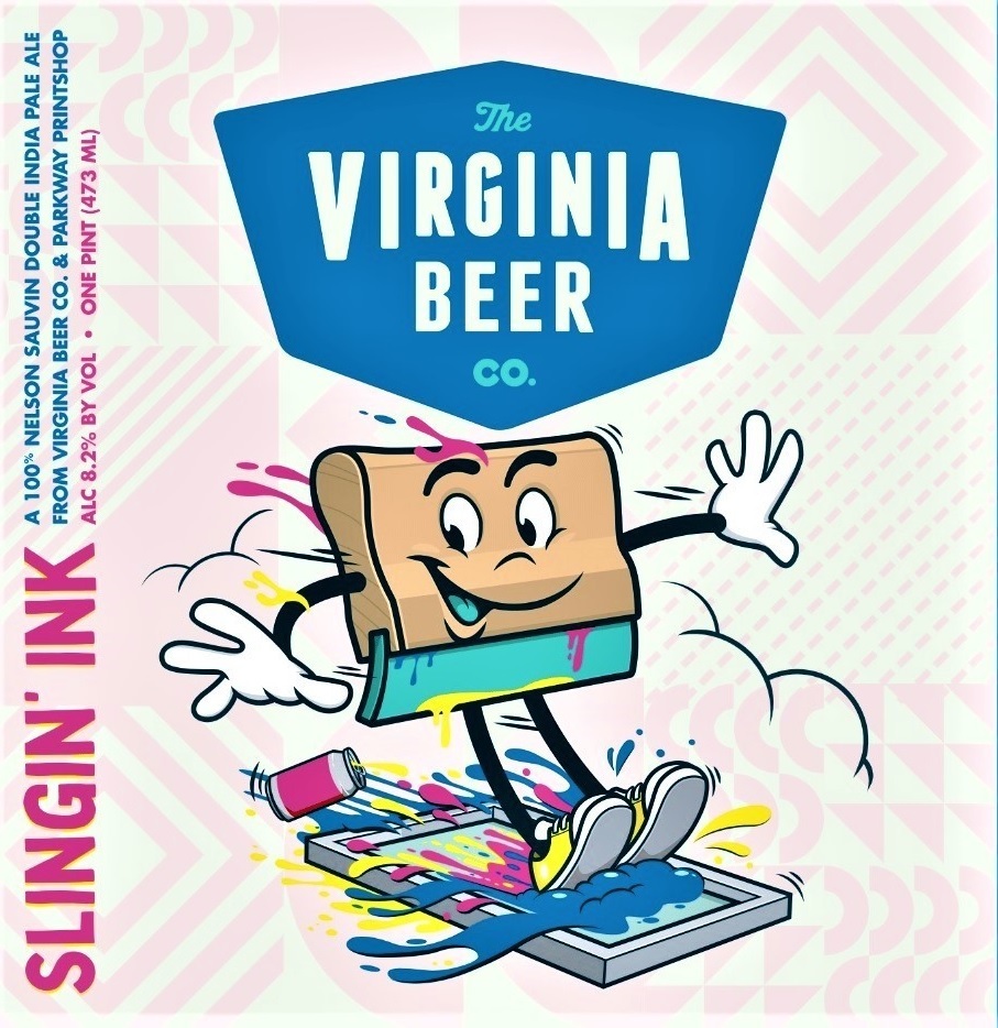 Virginia Beer Co. / Parkway Printshop Slingin' Ink DIPA (2021) beer Label Full Size