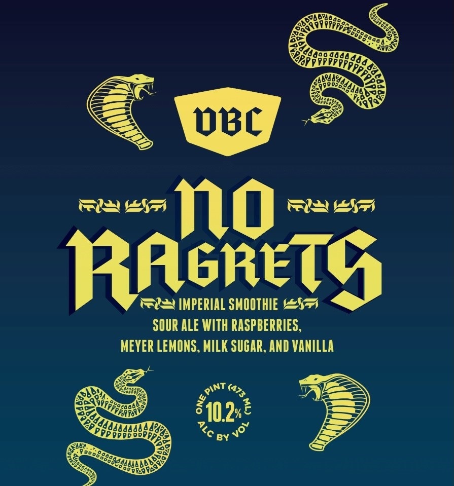 Virginia Beer Co. No Ragrets - Lemon/Razz beer Label Full Size