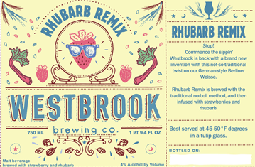 Westbrook Rhubarb Remix beer Label Full Size