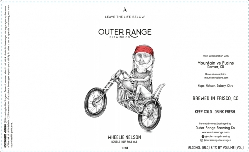 Outer Range Wheelie Nelson beer Label Full Size