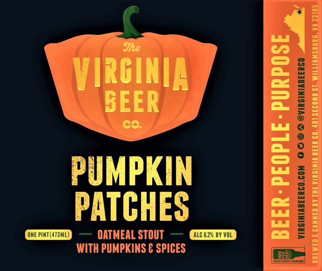 Virginia Beer Co. Vanilla Pumpkin Patches NITRO beer Label Full Size