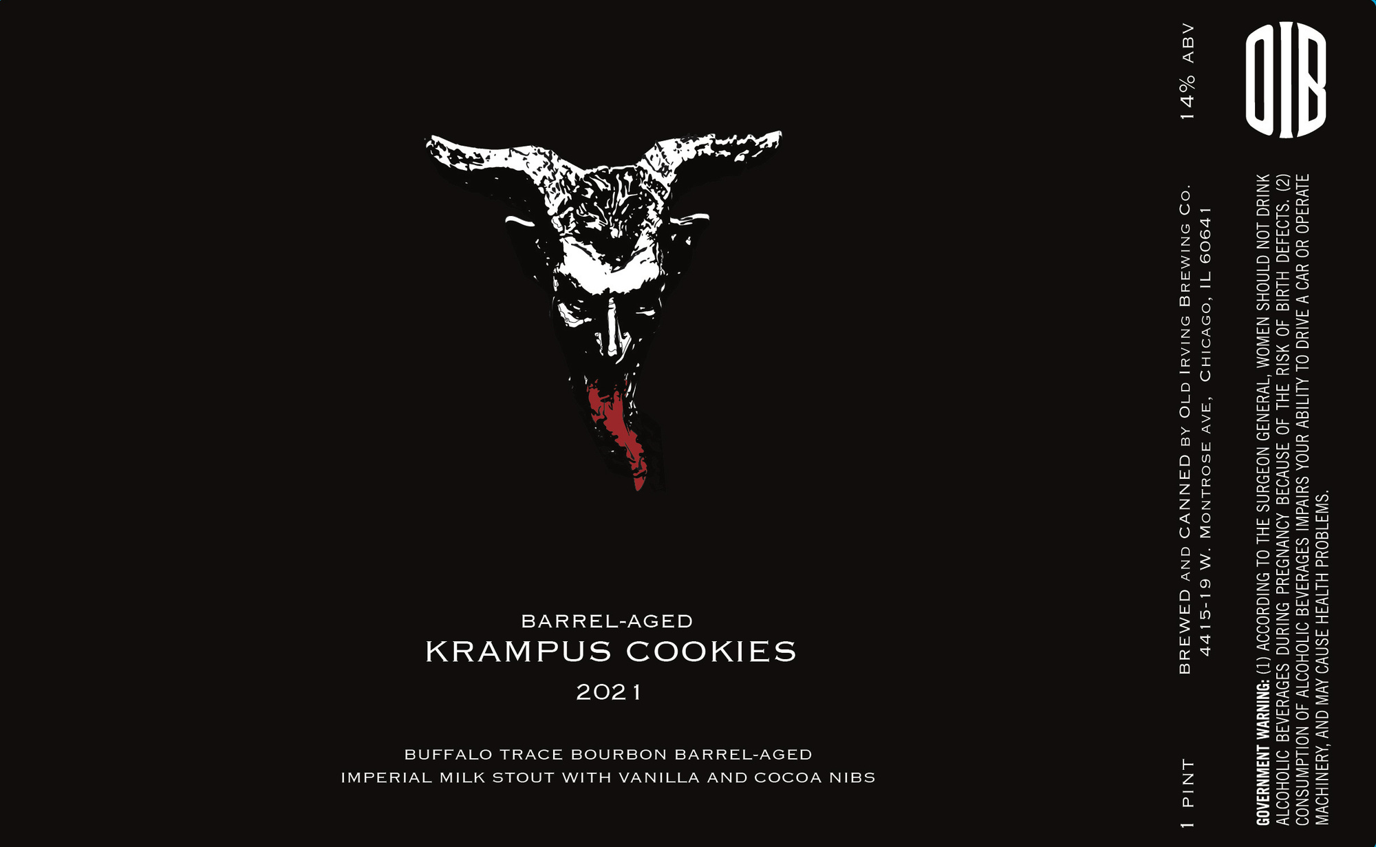 Old Irving Barrel-Aged Krampus Cookies (2021) beer Label Full Size