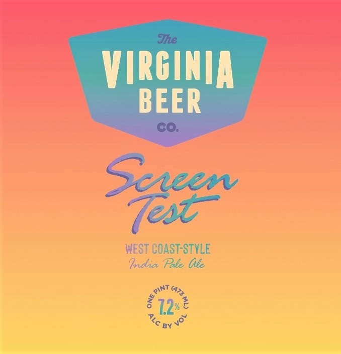 Virginia Beer Co. Screen Test beer Label Full Size