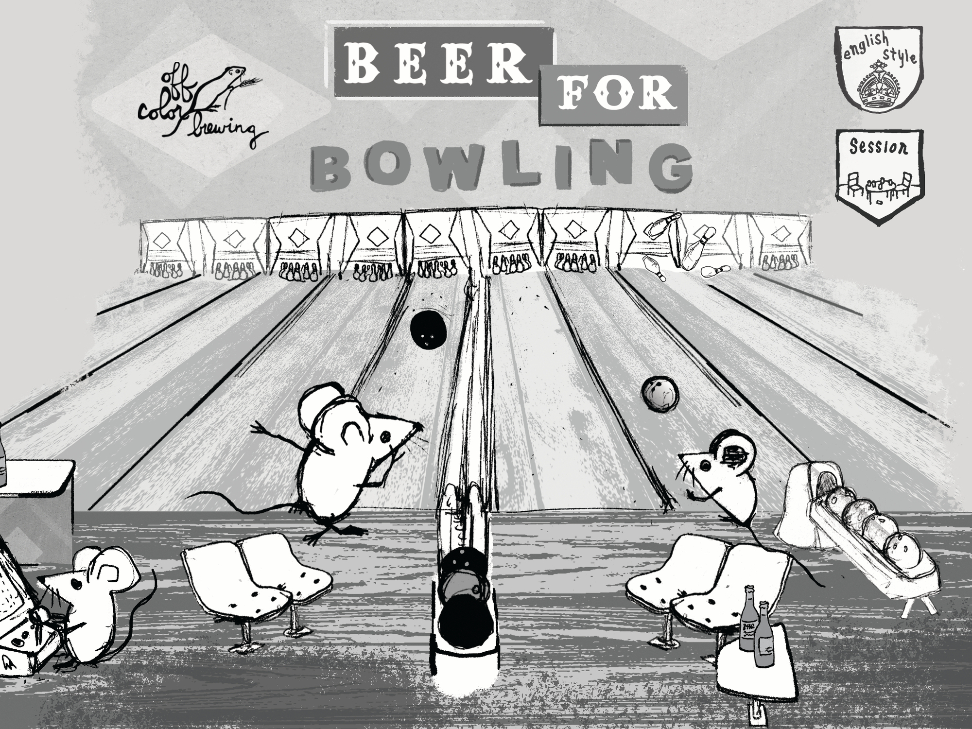 Off Color Beer For Bowling beer Label Full Size