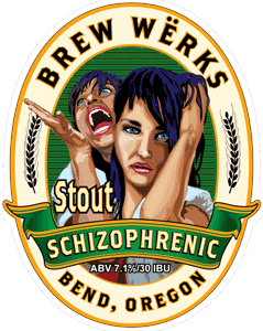 Brew Wërks Schizophrenic beer Label Full Size