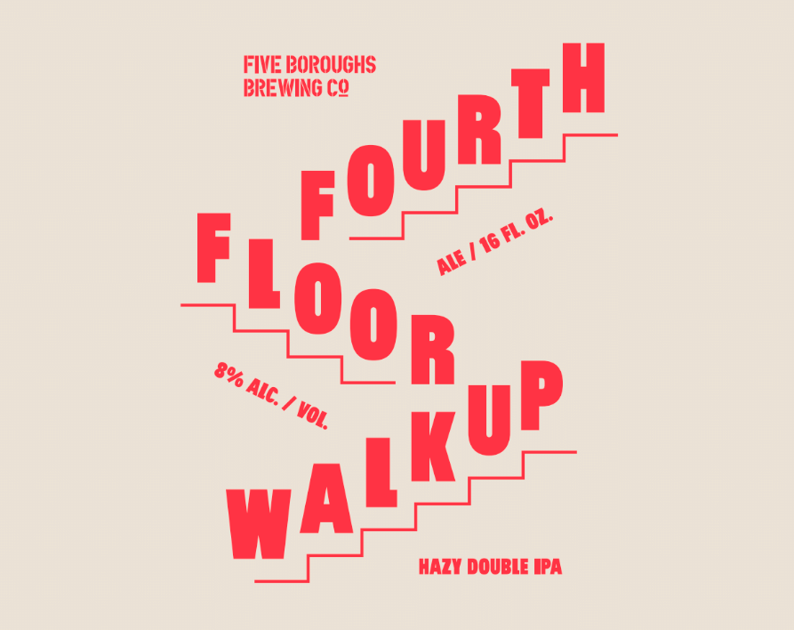Five Boroughs Fourth Floor Walkup beer Label Full Size