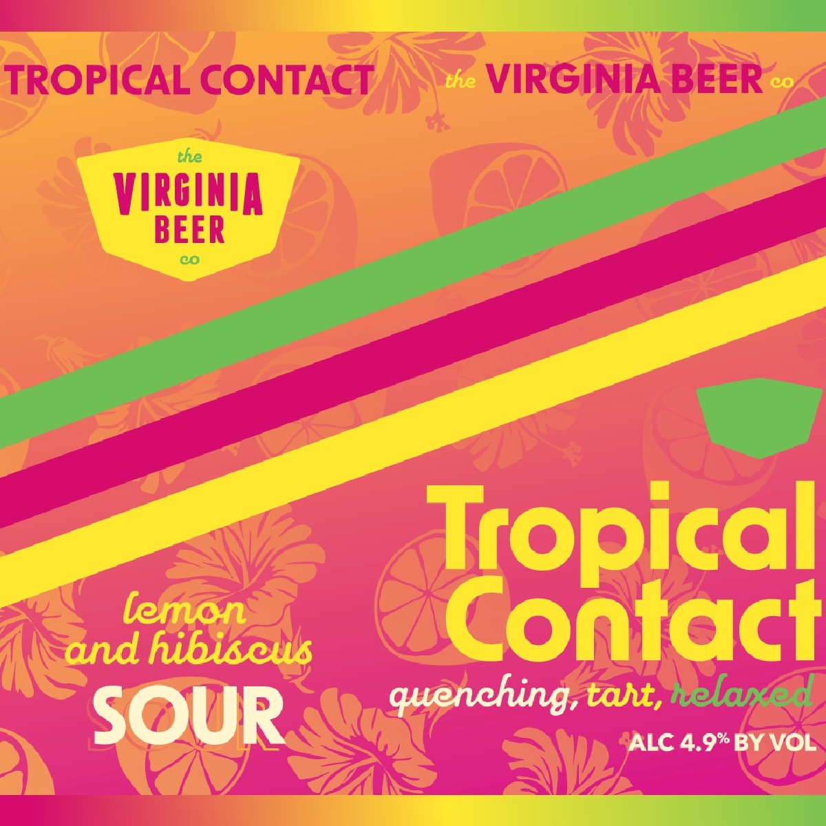 Virginia Beer Co. Tropical Contact beer Label Full Size