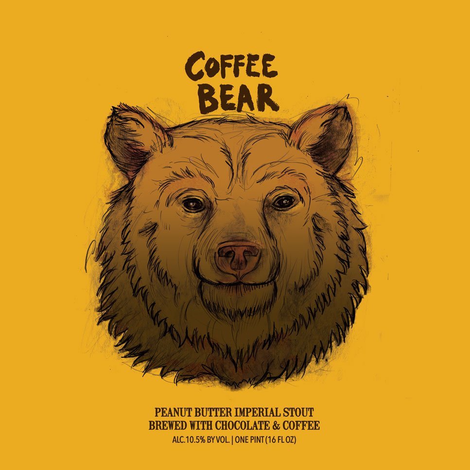 Hop Butcher for the World Coffee Bear beer Label Full Size