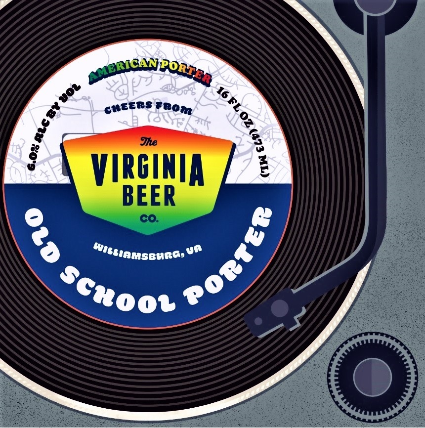 Virginia Beer Co. Old School Porter beer Label Full Size