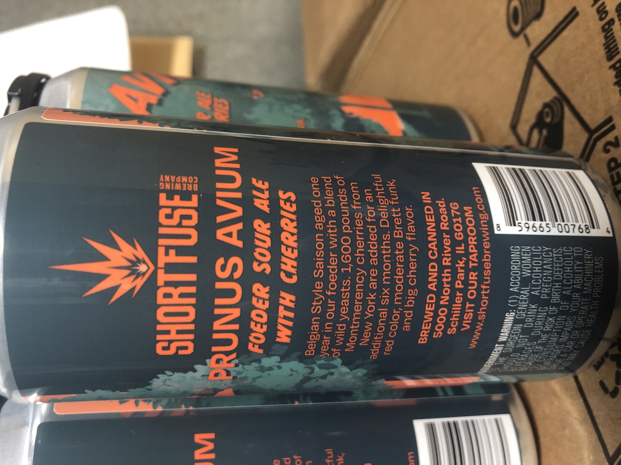 Short Fuse Prunus Avium beer Label Full Size