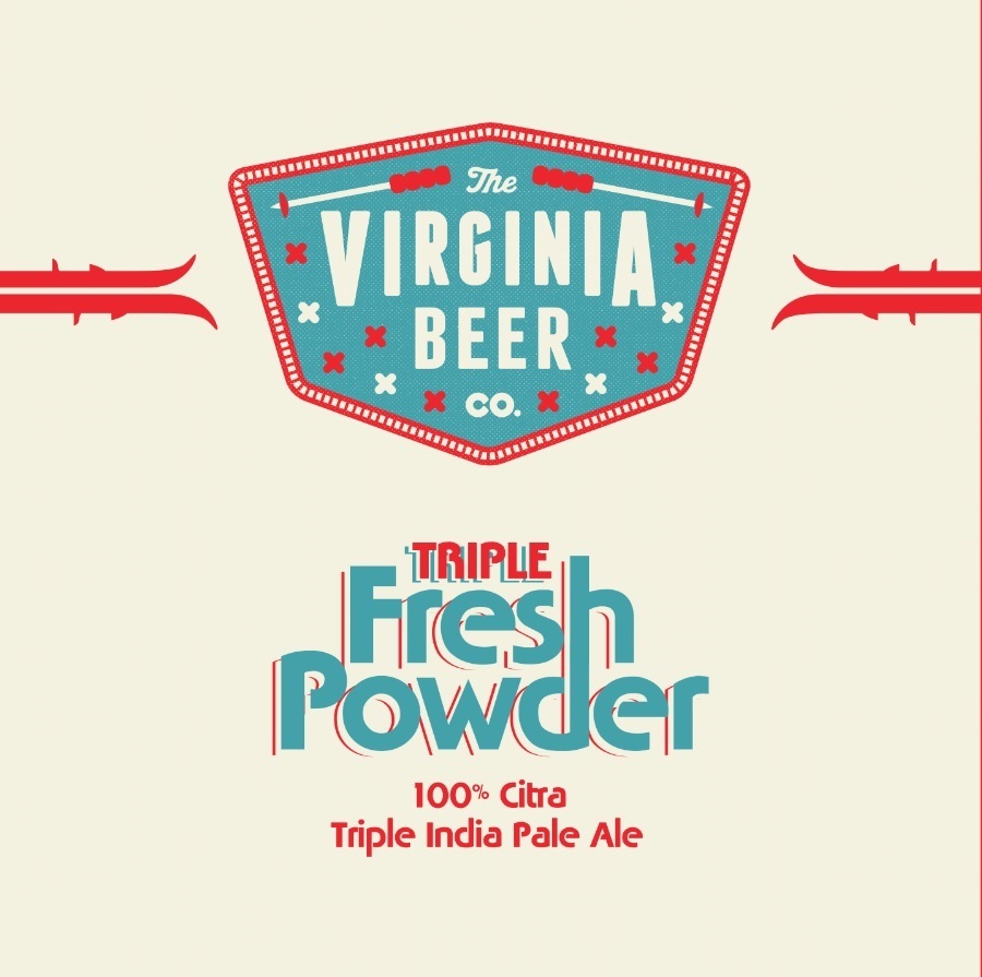 Virginia Beer Co. Triple Fresh Powder beer Label Full Size