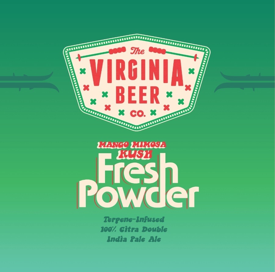 Virginia Beer Co. Mango Mimosa Kush Fresh Powder beer Label Full Size