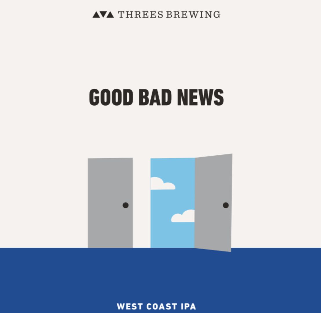 Threes Good Bad News beer Label Full Size