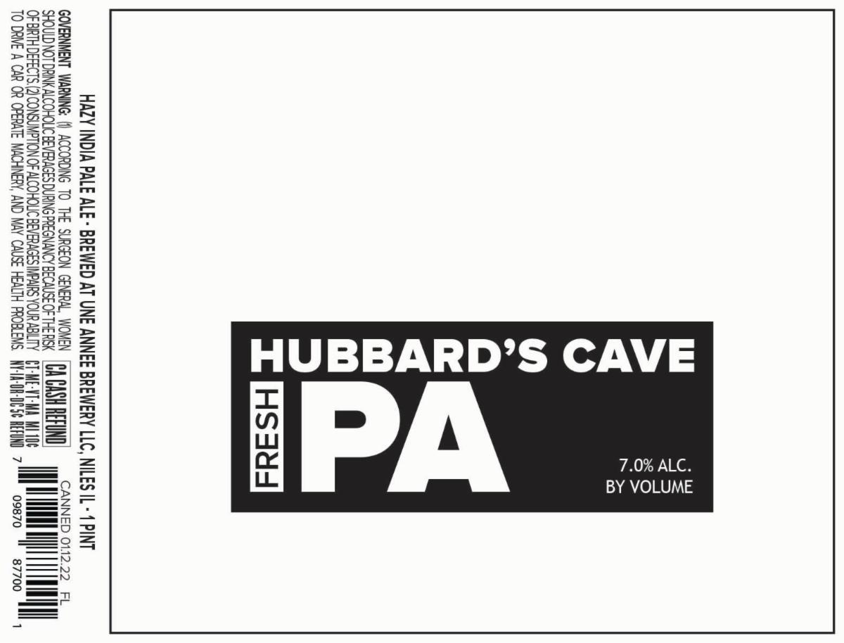 Une Année Fresh IPA beer Label Full Size