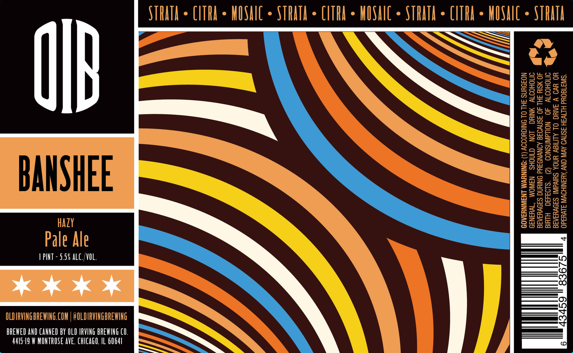 Old Irving Banshee beer Label Full Size