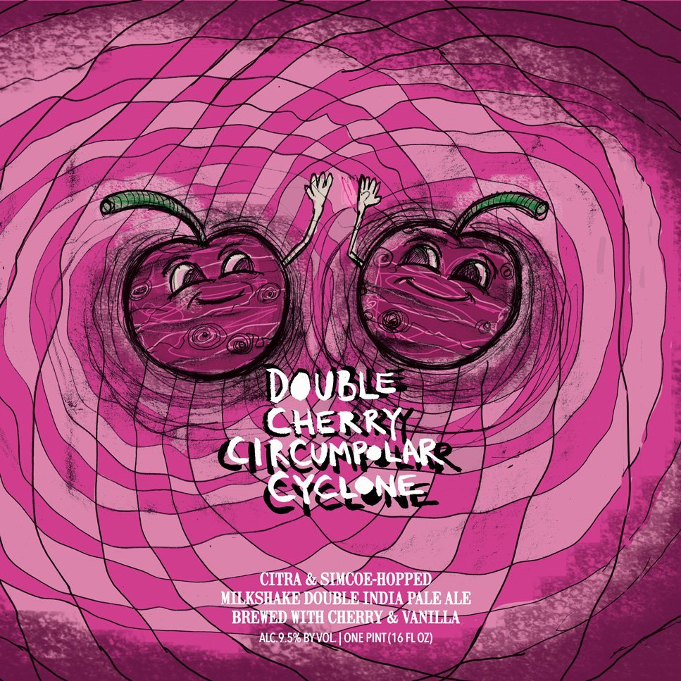 Hop Butcher for the World Double Cherry Circumpolar Cyclone beer Label Full Size