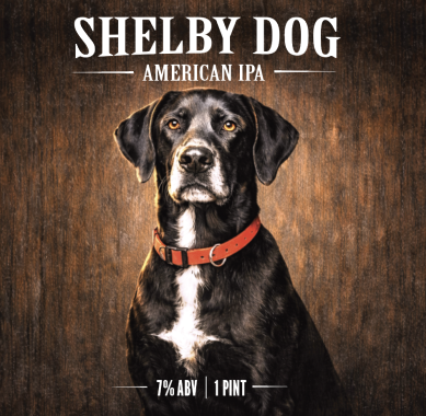 Black Dog Shelby Dog beer Label Full Size