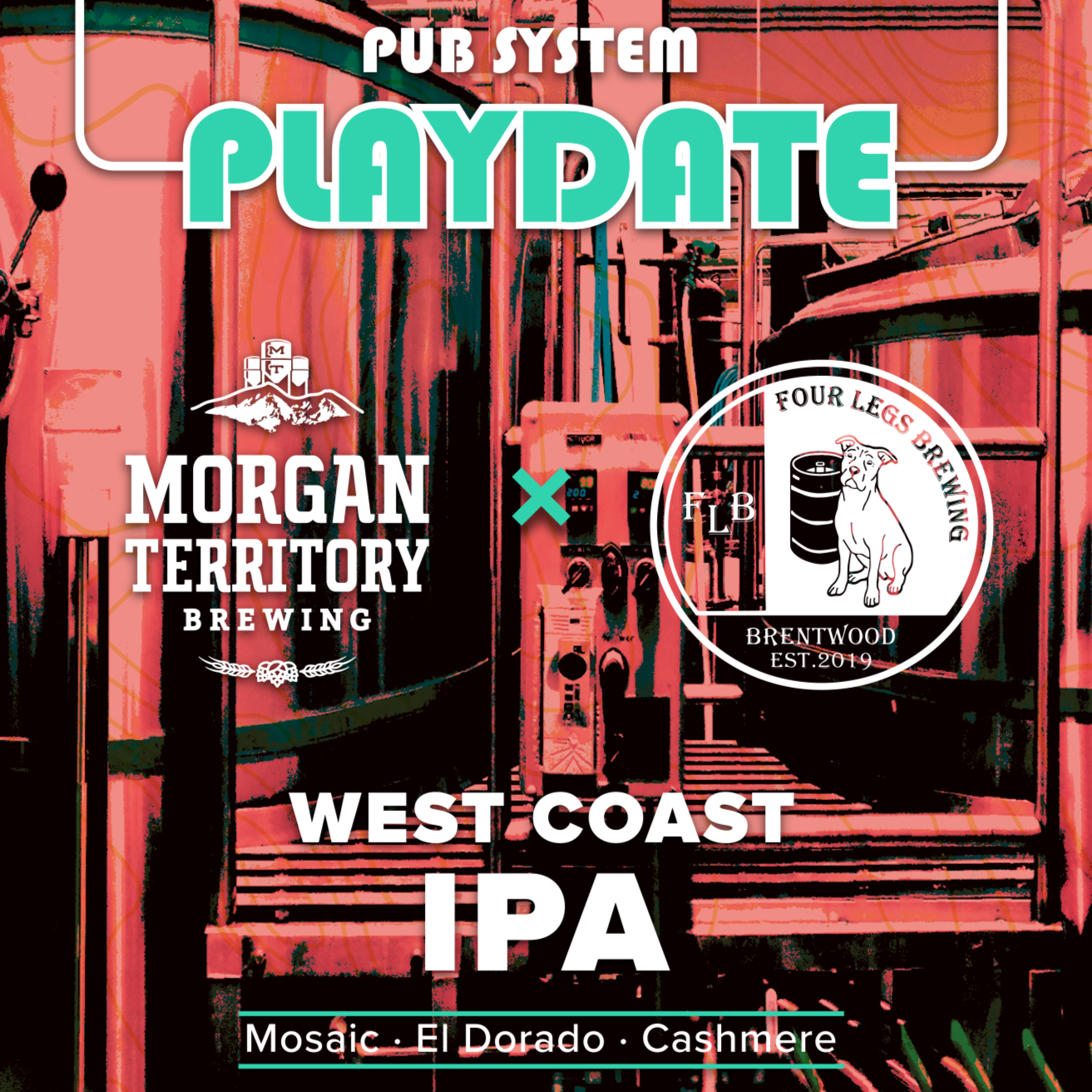 Morgan Territory Pub System Playdate: Four Legs Brewing beer Label Full Size