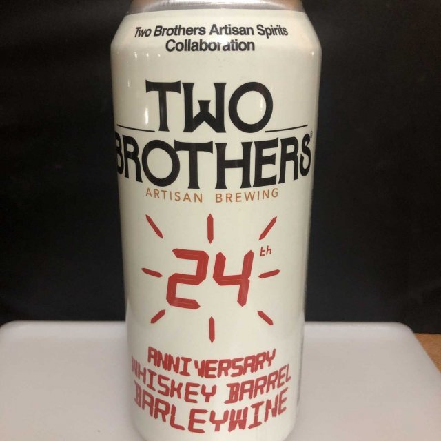 Two Brothers 24th Anniversary Whiskey Barrel Aged Barleywine beer Label Full Size