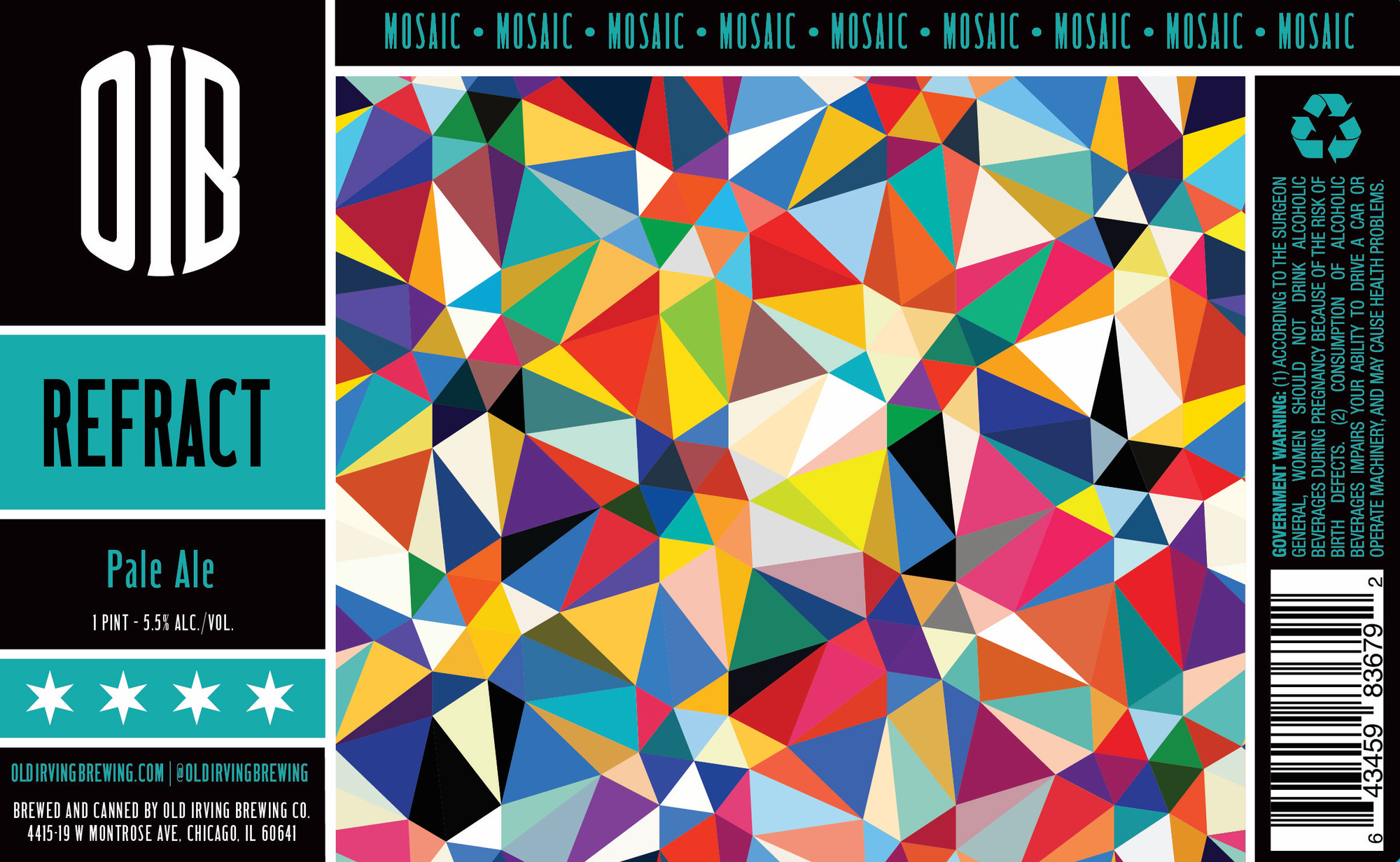 Old Irving Refract beer Label Full Size