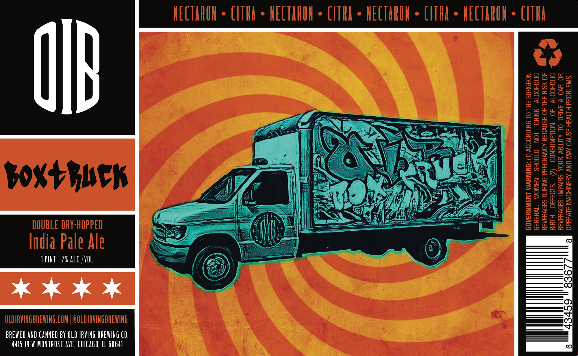 Old Irving Box Truck beer Label Full Size