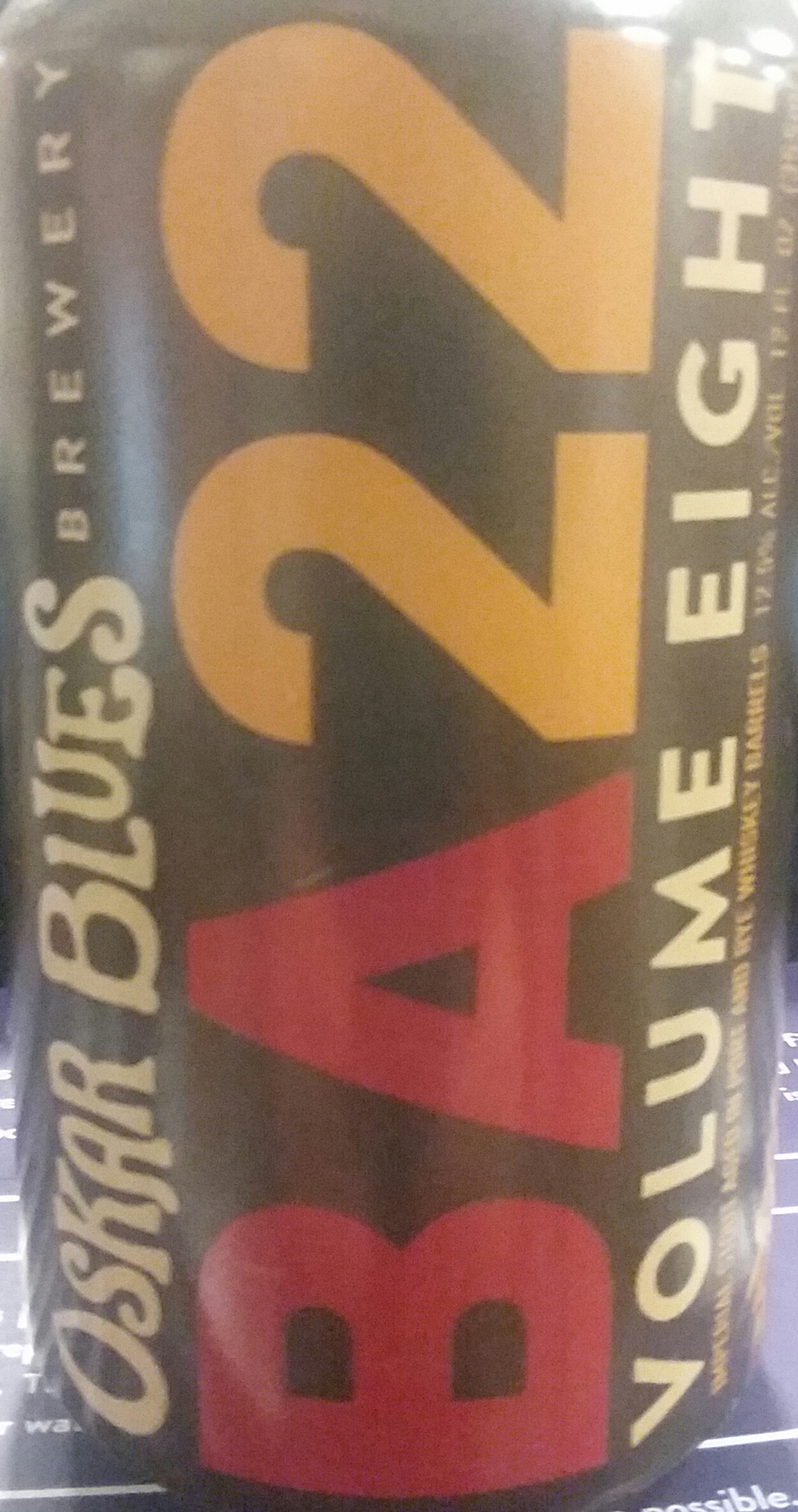 Oskar Blues BA22 Vol. 8 beer Label Full Size