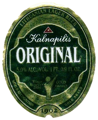 Kalnapilio-Tauro Original beer Label Full Size