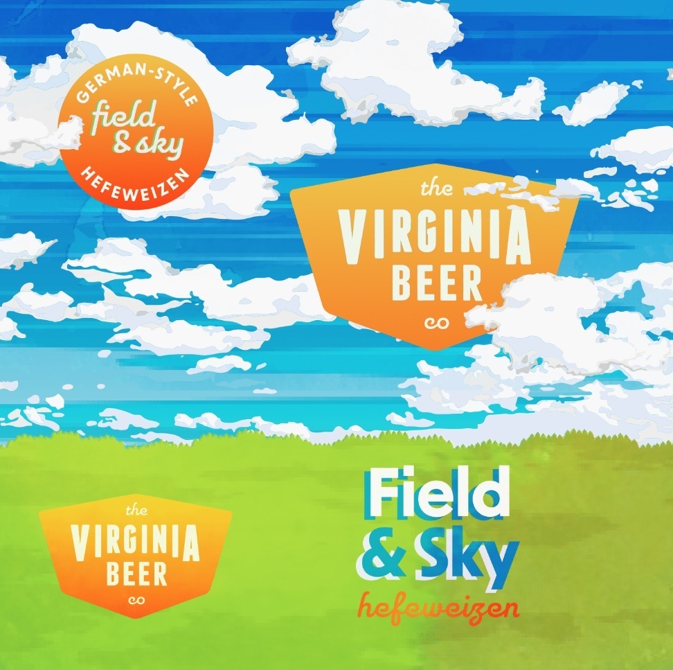Virginia Beer Co. Field & Sky beer Label Full Size
