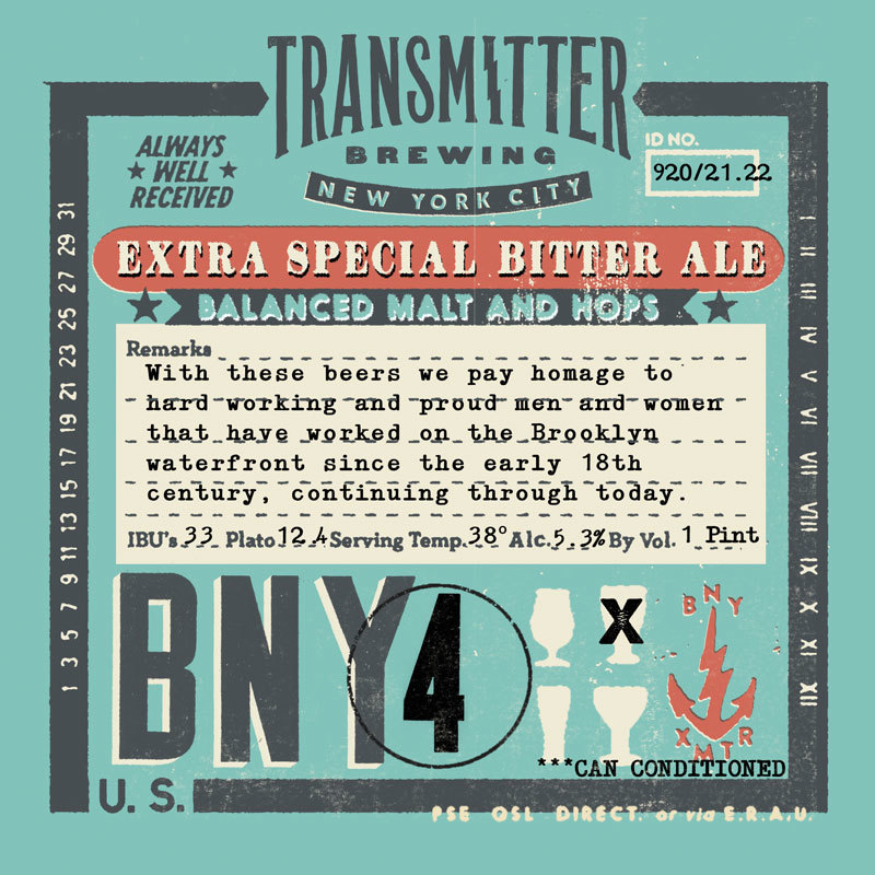 Transmitter BNY4 Extra Special Bitter beer Label Full Size