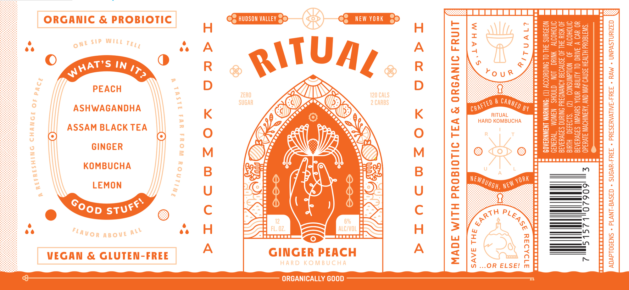 Ritual Ginger Peach beer Label Full Size